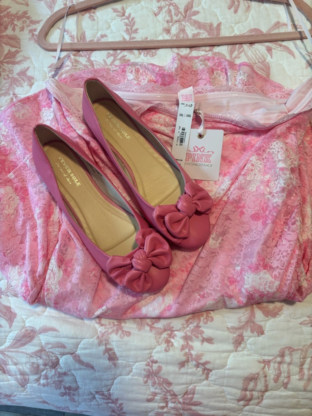LoveShackFancy PINK bubblegum pink bow ballet flats